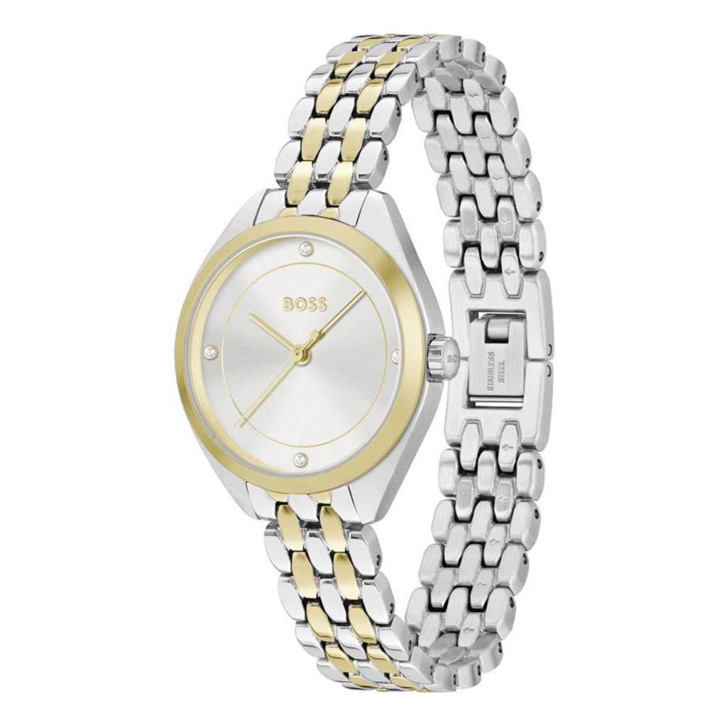 HUGO BOSS Ladies Mae Two Tone Steel Bracelet 1502724, Καραγιάννης κόσμημα, ρολόι, γυναικείο ρολόι,