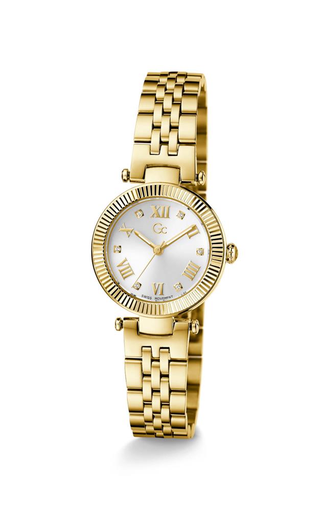GUESS COLLECTION Flair Crystals Gold Stainless Steel Bracelet Z020008L1MF, ρολοι, γυναικείο, χρυσο,μοντερνο,elegant