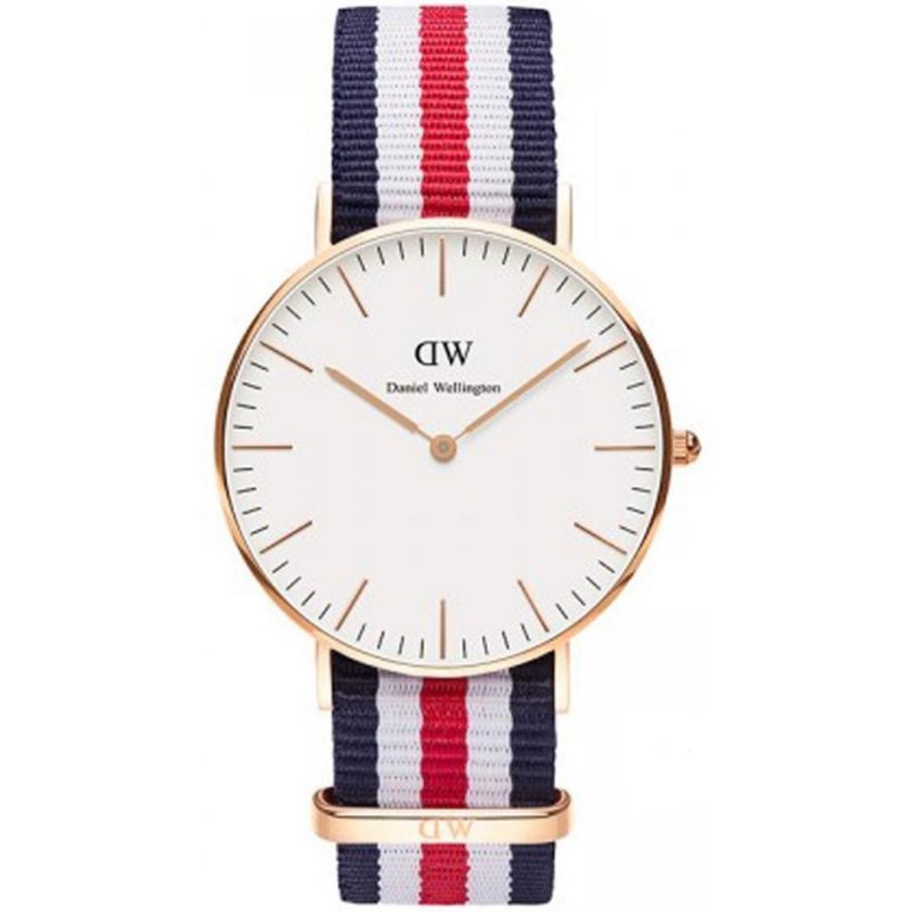 Daniel Wellington Canterburry με μπλε,λευκό και κόκκινο λουράκι DW00100002
