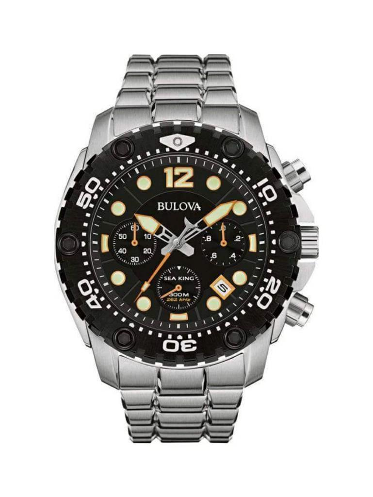 Bulova Sea King Chronograph Stainless Steel Mens Sport Watch Calendar - 98B244