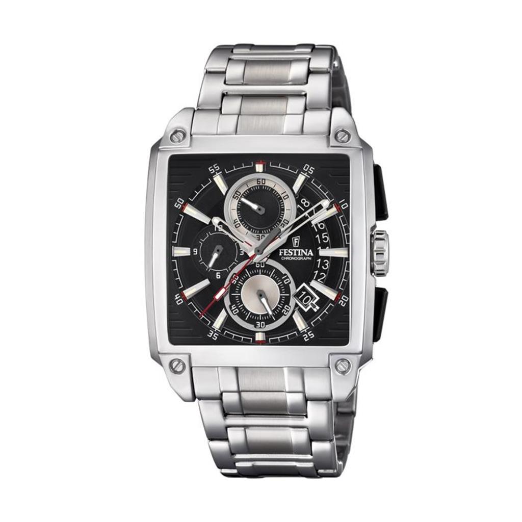 FESTINA Chronograph Square Dial Date Display Steel F20264/3