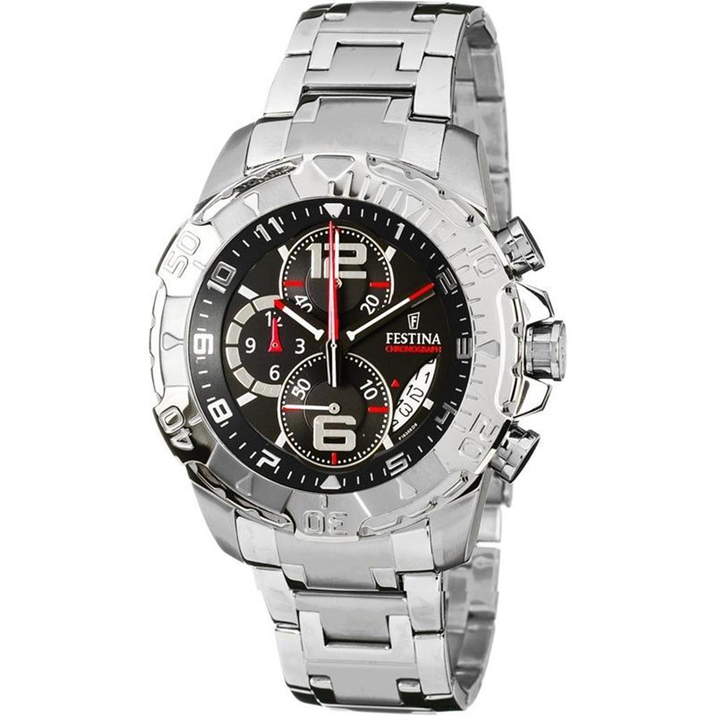 FESTINA Mens Square Chronograph Stainless Steel Bracelet F16358/6
