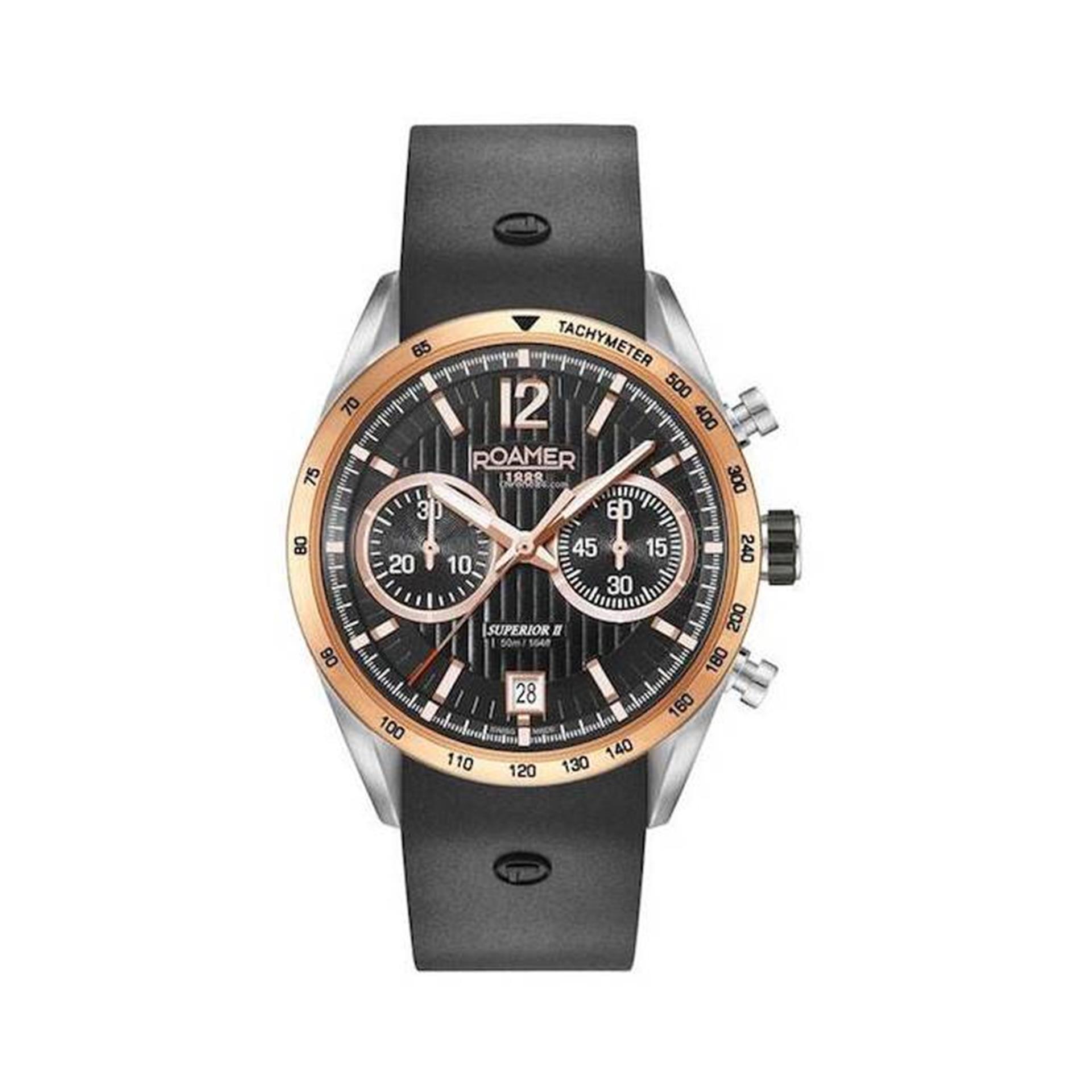 ROAMER Superior Chrono II Chronograph Black Silicone Strap R510902395405