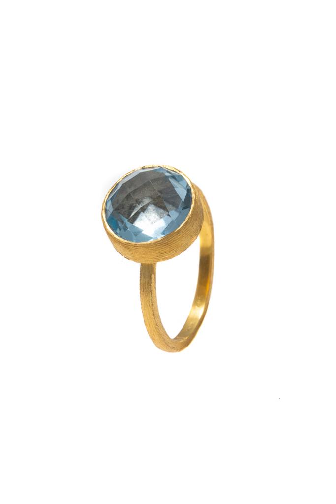 Δαχτυλίδι Χρυσό με Aquamarine Κ14