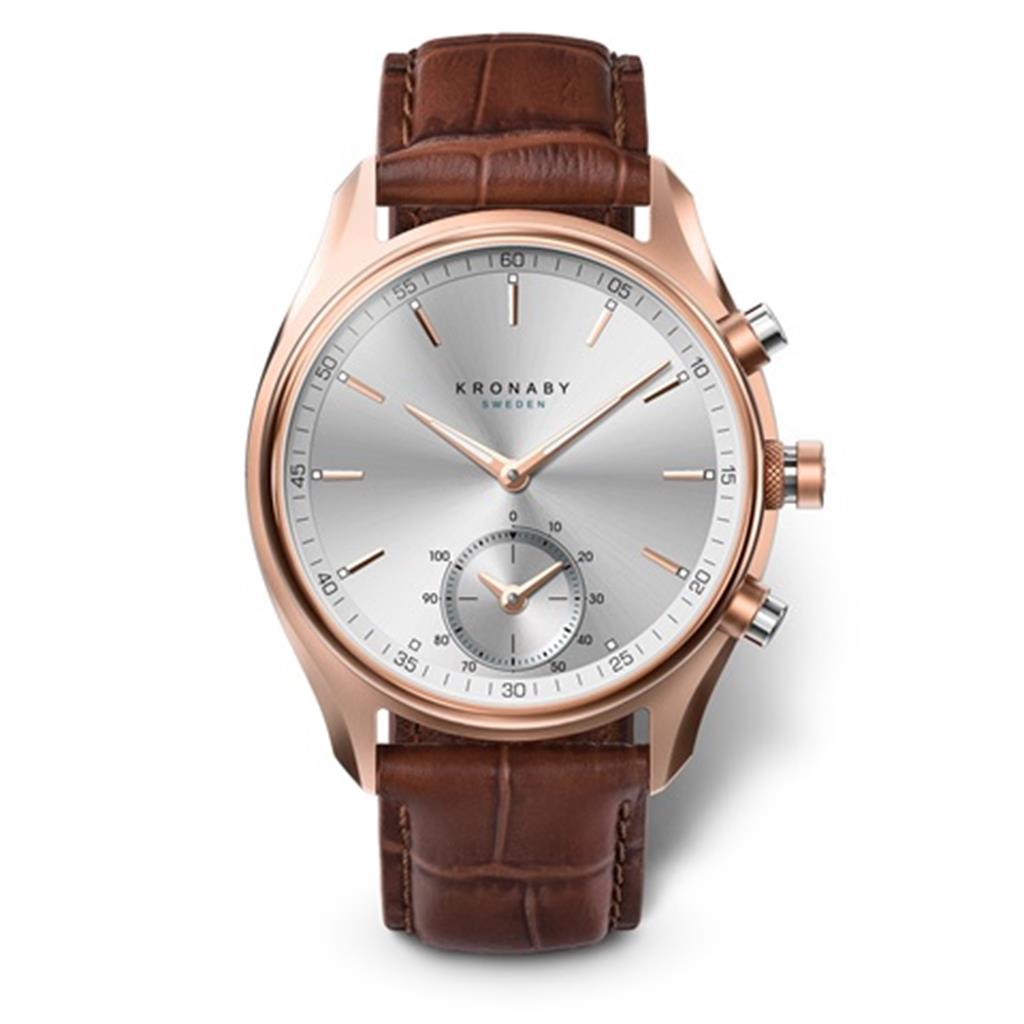 KRONABY Sweden Connected Sekel Rose-Brown Leather Strap  A1000-2746