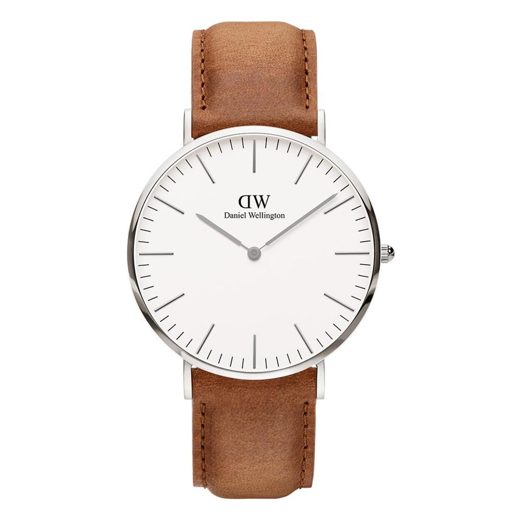 Daniel Wellington Classic Durham Brown Leather Strap 40mm Silver  DW00100110