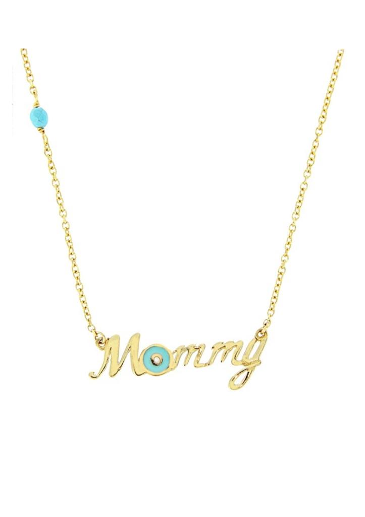 Κολιέ Mommy με Μπλε Ματάκι από Σμάλτο K14