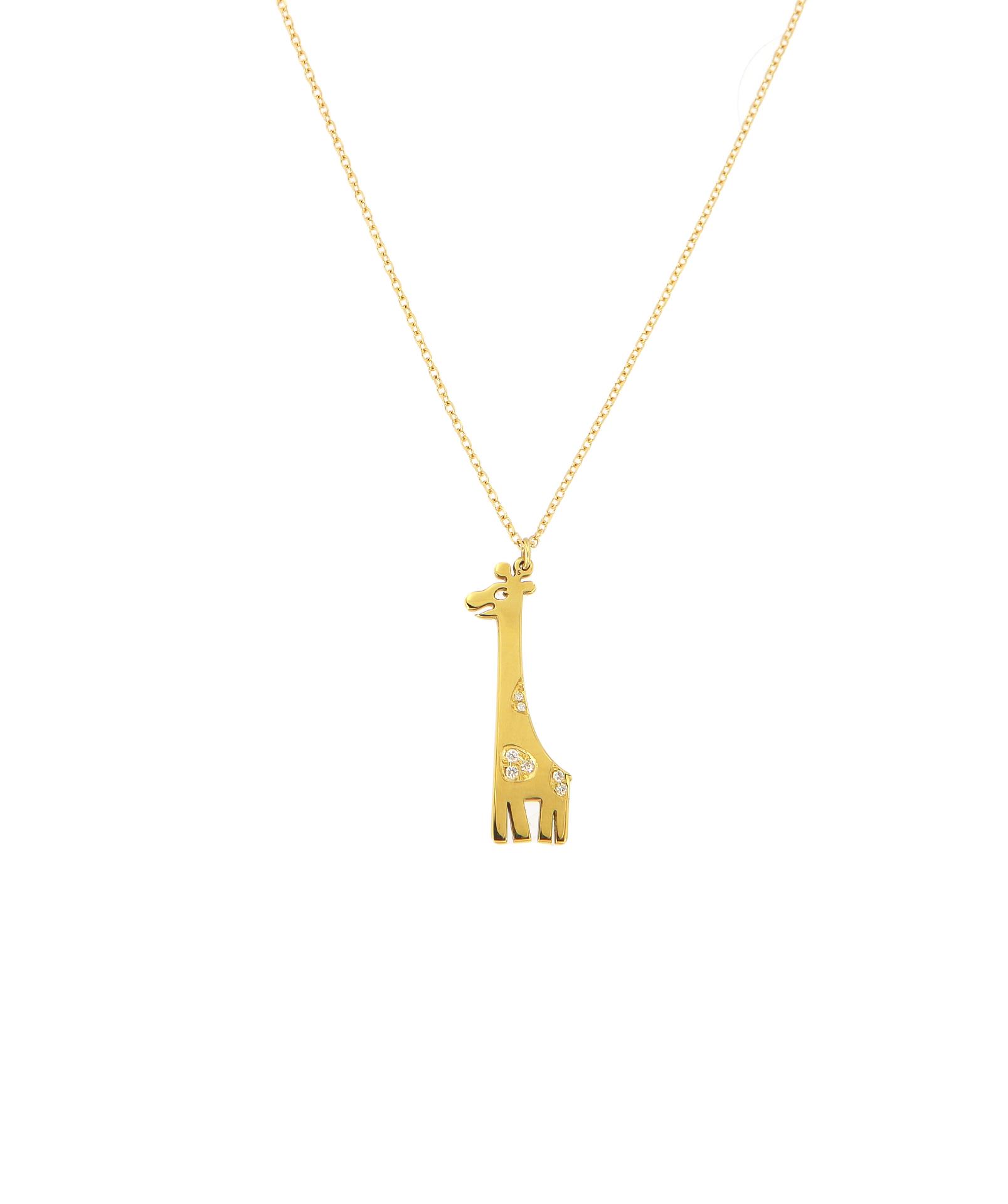 Giraffe Χρυσό Κρεμαστό με Διαμάντια Κ14
