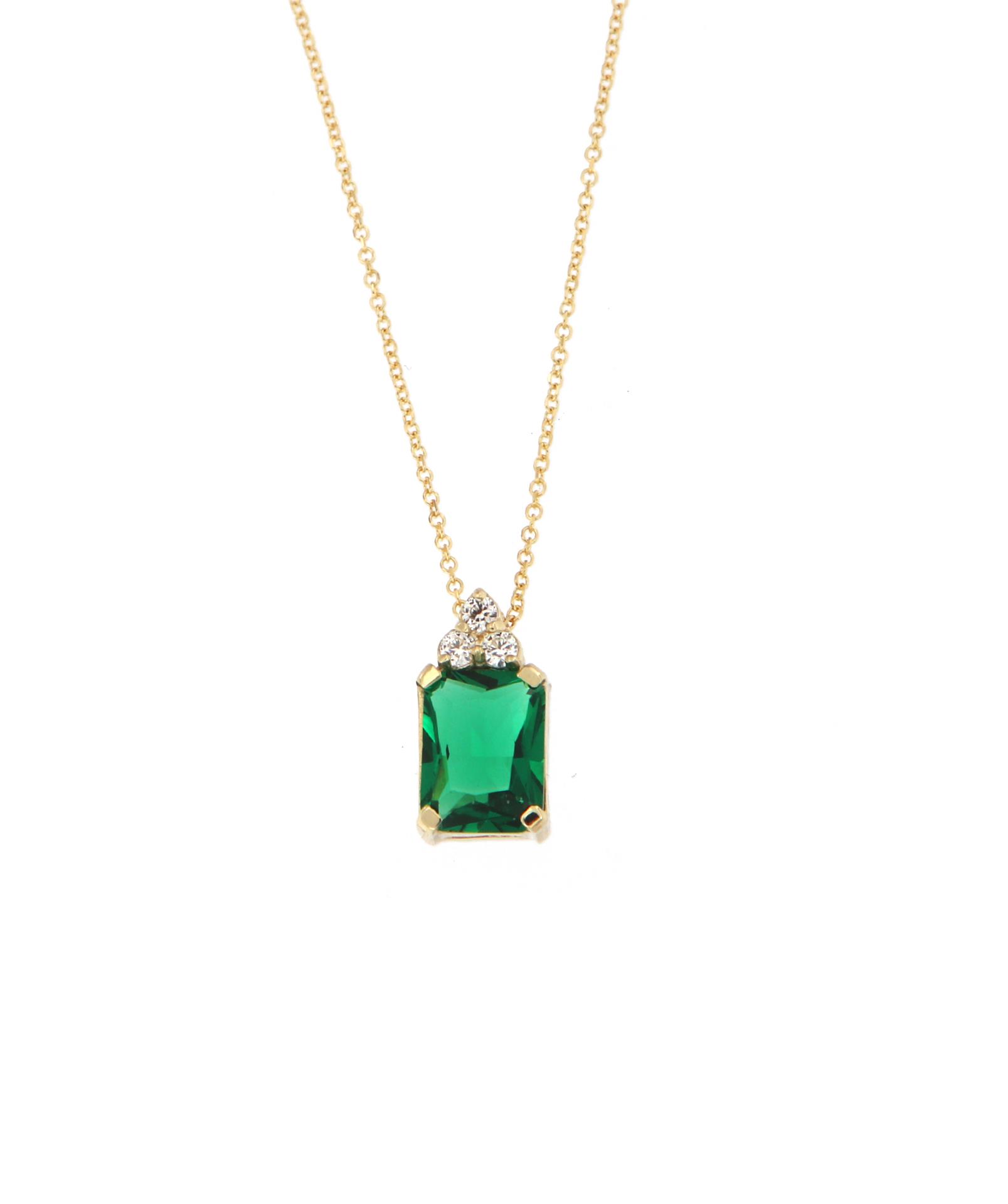 Trilogy Green Zircon Κίτρινος Χρυσός 14 Καράτια