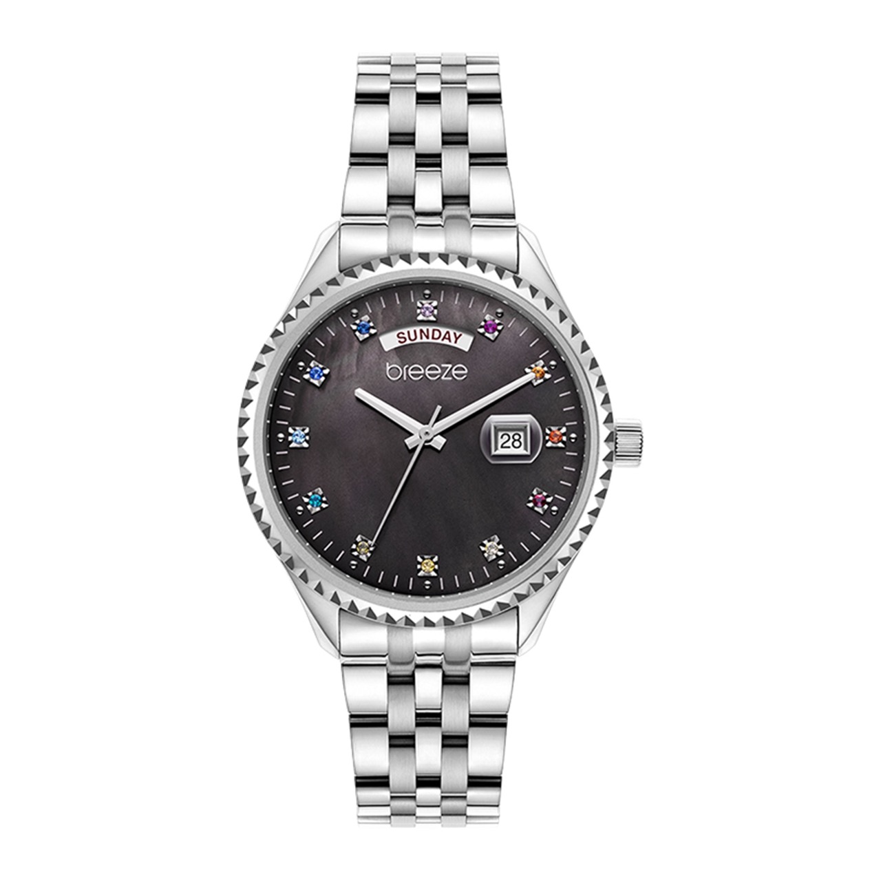 BREEZE Glacier Crystals Silver Stainless Steel Bracelet 612251.2