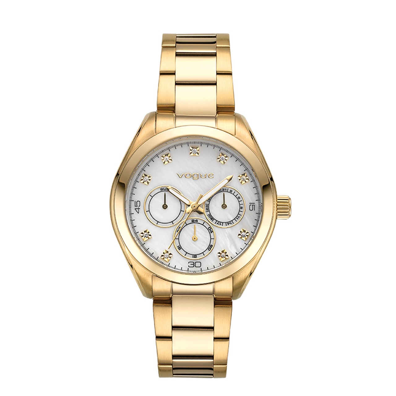 VOGUE Wimbledon Zircon Gold case with Stainless Steel Bracelet  611041