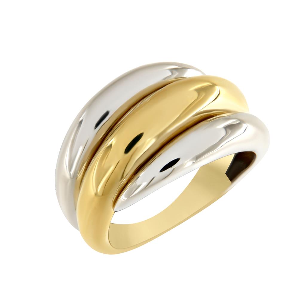 Two-tone Gold Ring Modern 14 Carat