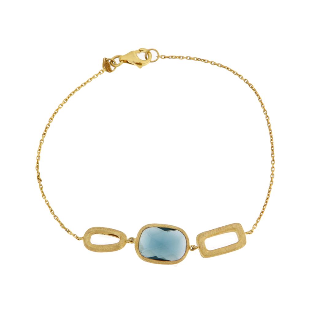 Χρυσό Βραχιόλι London Blue Τοπάζι Κ14