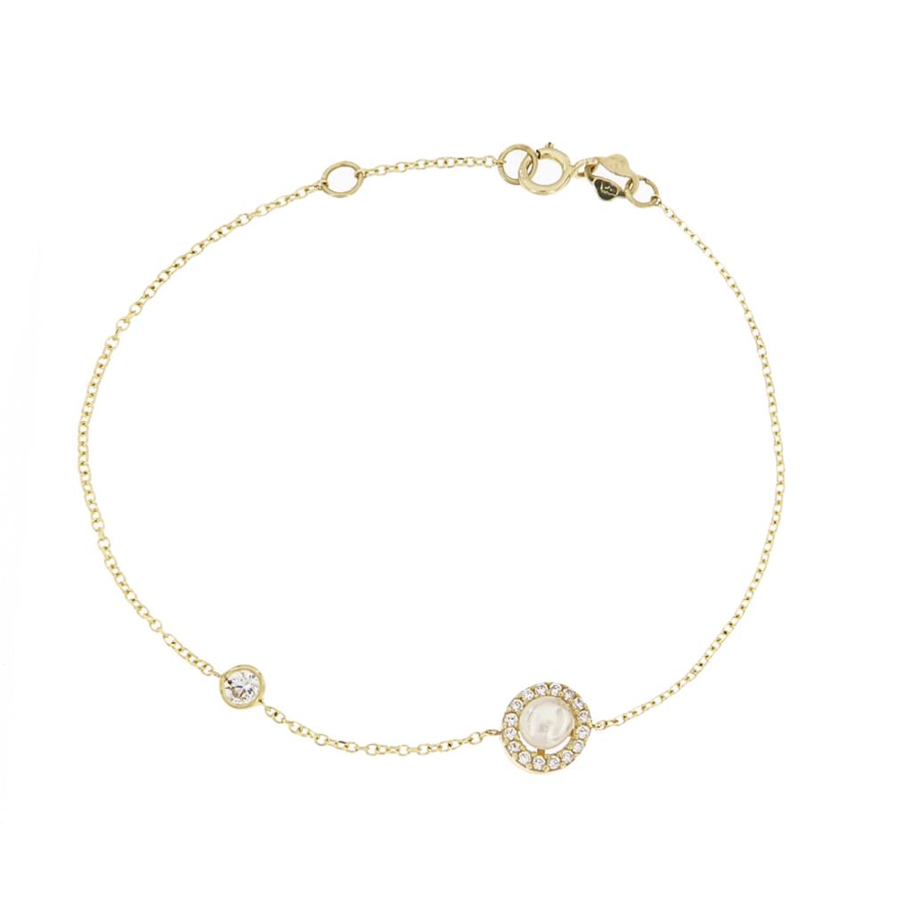 Χρυσό Βραχιόλι με Μαργαριτάρι Κ14