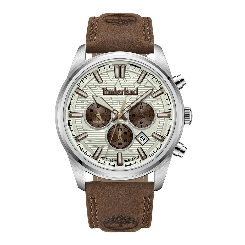 TIMBERLAND Northbridge Dual Time Brown Leather Strap TDWGF0009604
