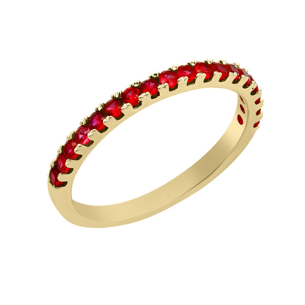 Half Eternity Red Zircon Ring K14