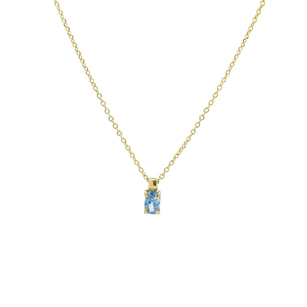 Χρυσό Κολιέ Κ18 Blue Topaz