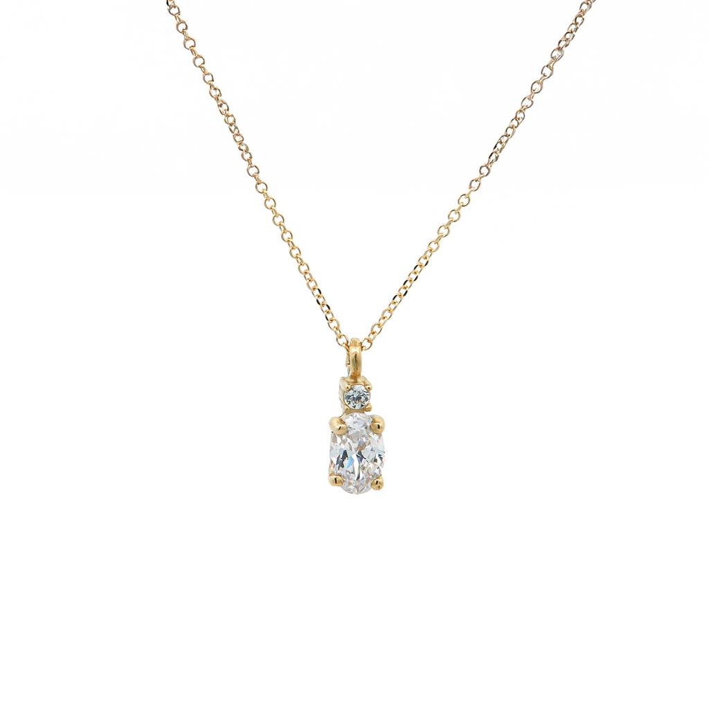 Χρυσό Κολιέ 14 Καρατίων με Πέτρες Zircon K14