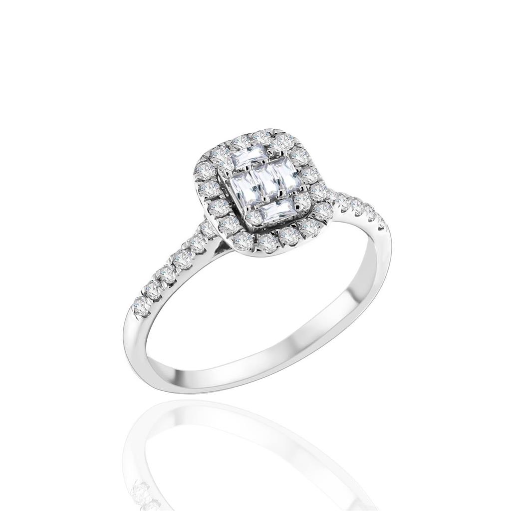 Δαχτυλίδι Λευκόχρυσο 18Κ με Διαμάντια 0.50ct