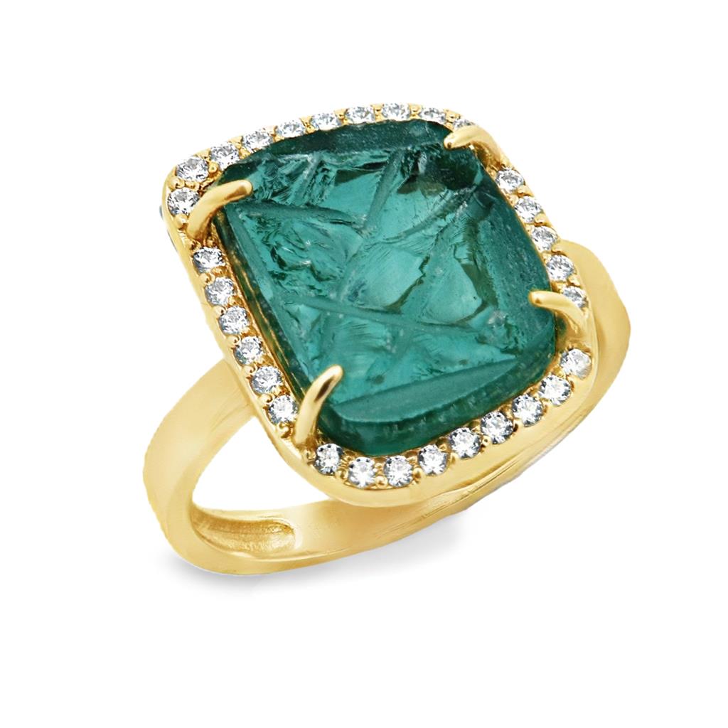 Χρυσό Δαχτυλίδι 14 K με Πράσινη Τουρμαλίνη