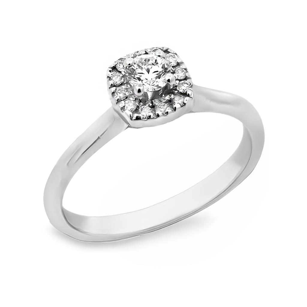 Μονόπετρο Δαχτυλίδι Λευκόχρυσο Κ18 με Διαμάντια