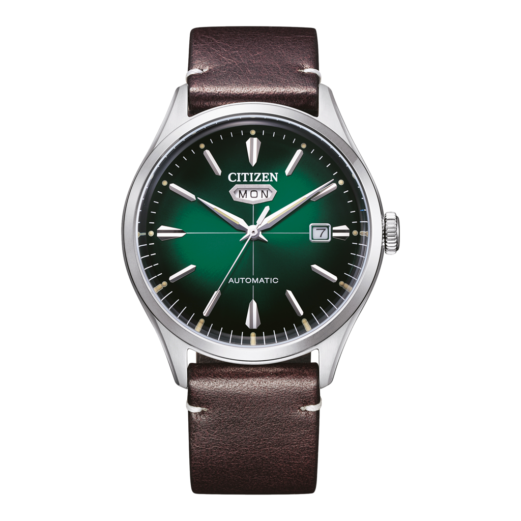 Citizen NH8390-03XE Automatic Green Dial Leather Strap Watch