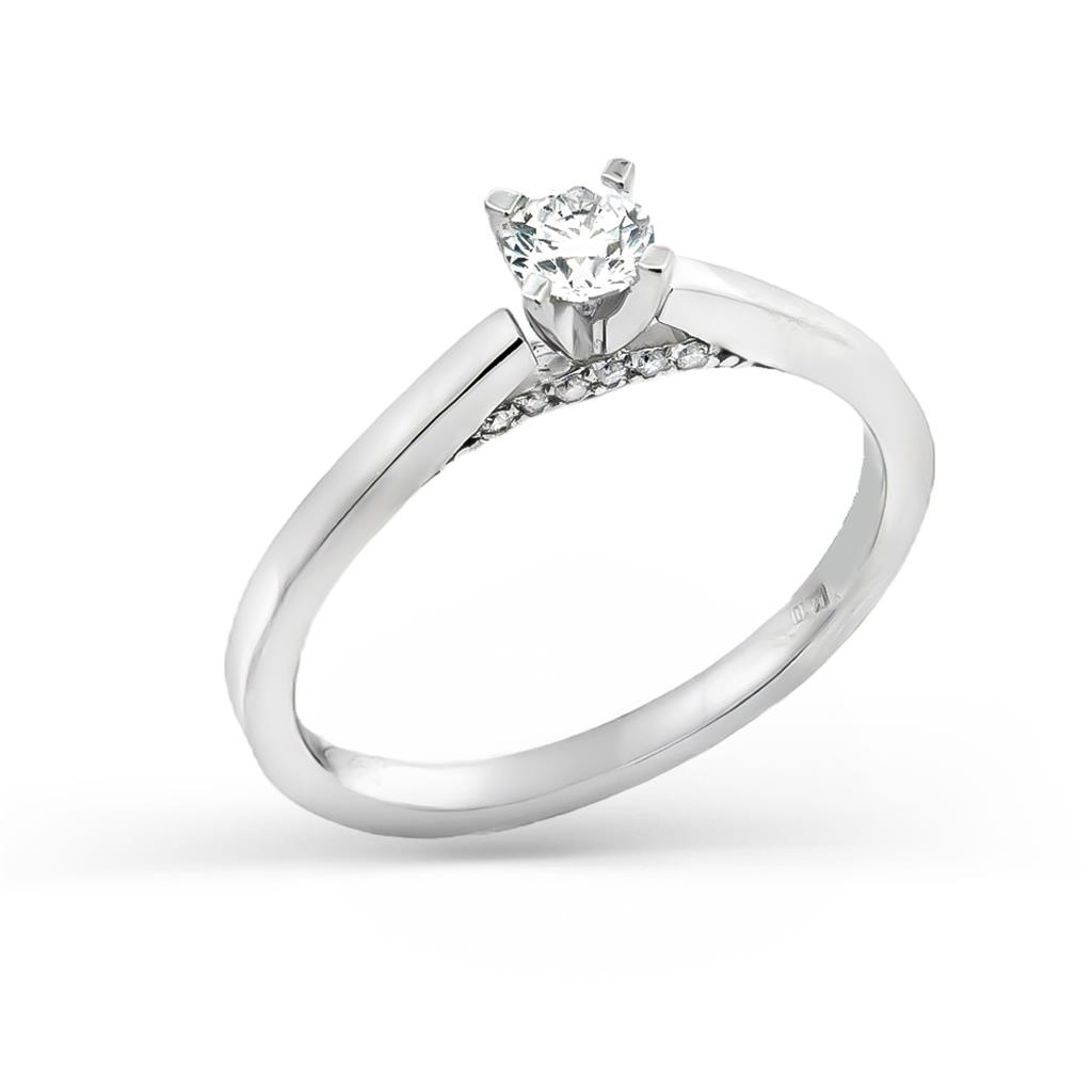 Μονόπετρο Δαχτυλίδι 18Κ Λευκόχρυσο με Μπριγιάν 0,26ct