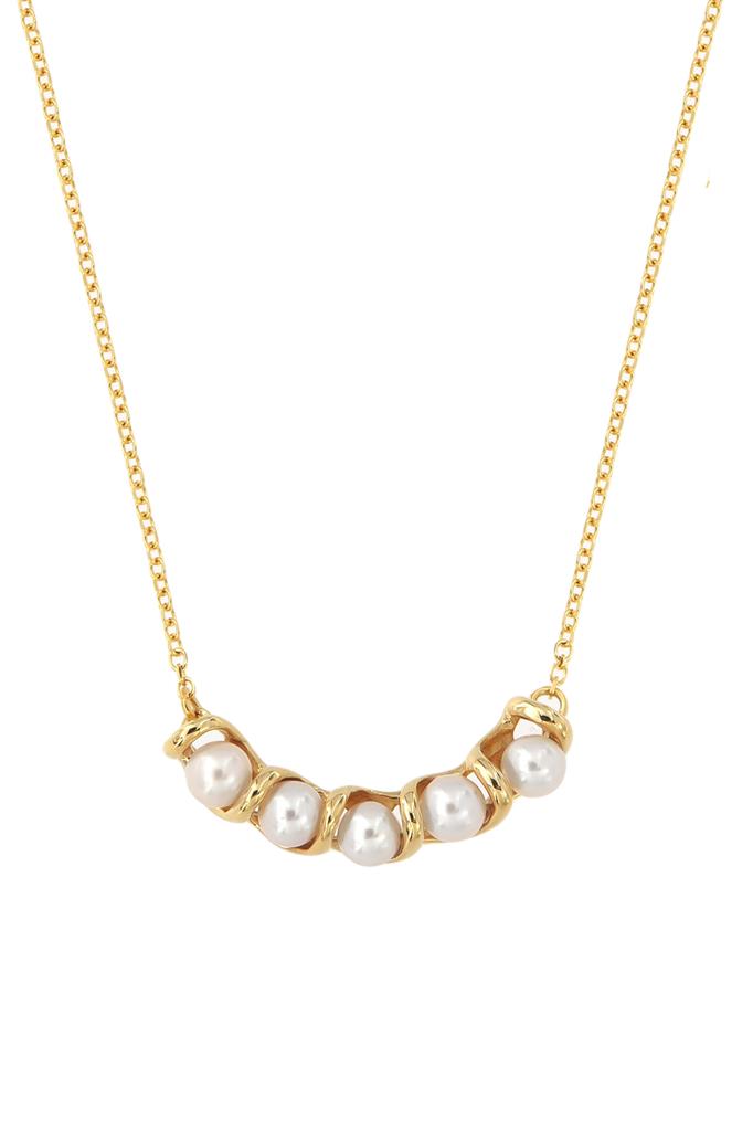 Κολιέ Χρυσό Κ14 με Μαργαριτάρια